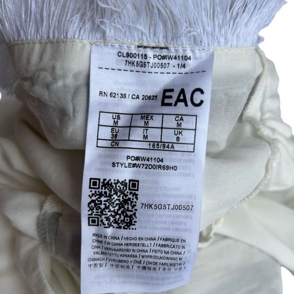 Guess Women's White Embroidered Boho Tassel Romper Size Medium - Picture 9 of 11